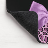 パープルジャガガーリーープリントの名前付きかわいい弓 マウスパッド (コーナー)