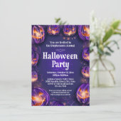 パープルジャックオーランタンライトハローウィンパーティ 招待状 (スタンド正面)