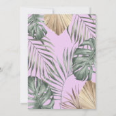 パープルジャングルフローラ野生動物少女ベビーシャワー 招待状 (裏面)