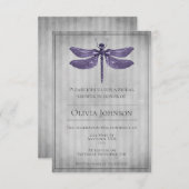 パープルジュエリードトンフライブライダルシャワー 招待状 (正面/裏面)