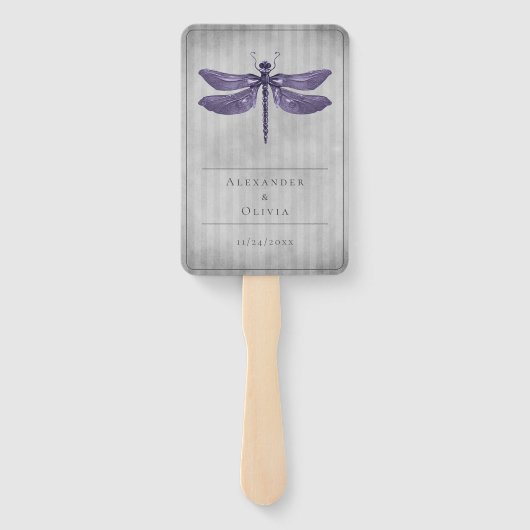 パープルジュエリードトンフライ結婚式の引き出物 ハンドファン (裏面)