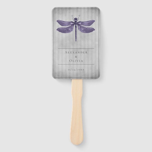 パープルジュエリードトンフライ結婚式の引き出物 ハンドファン (正面)