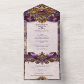 パープルジュエルオールインワン結婚式招待状 オールインワン招待状 (内側)