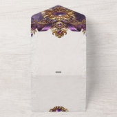 パープルジュエルオールインワン結婚式招待状 オールインワン招待状 (外側)