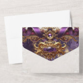 パープルジュエルオールインワン結婚式招待状 オールインワン招待状 (裏面)