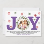 パープルジョイ、クリスマスの花輪の写真 シーズンカード (正面)