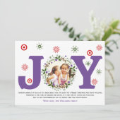 パープルジョイ、クリスマスの花輪の写真 シーズンカード (スタンド正面)