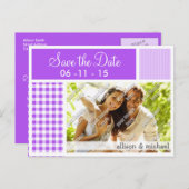 パープルジ市松模様にンガム 案内ポストカード (正面/裏面)