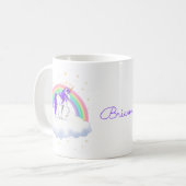 パープルスイーかわいらしトドリームズレインボーユニコーン コーヒーマグカップ (正面左)