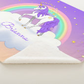 パープルスイーかわいらしトドリームズレインボーユニコーン シェルパブランケット (3/4)