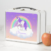 パープルスイーかわいらしトドリームズレインボーユニコーン メタルランチボックス (インサイチュ)
