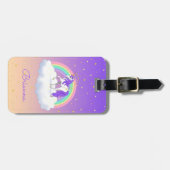 パープルスイーかわいらしトドリームズレインボーユニコーン ラゲッジタグ (正面横)