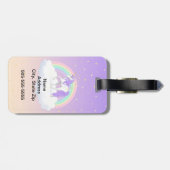 パープルスイーかわいらしトドリームズレインボーユニコーン ラゲッジタグ (裏面横)