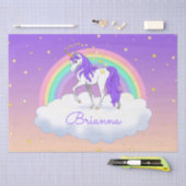 パープルスイーかわいらしトドリームズレインボーユニコーン 薄葉紙 (クラフト)