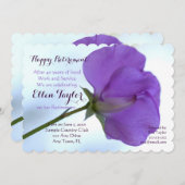 パープルスイートピーリタイアメントパーティの招待状 招待状 (正面/裏面)