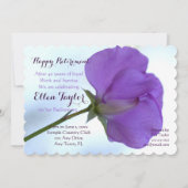 パープルスイートピーリタイアメントパーティの招待状 招待状 (正面)