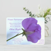 パープルスイートピーリタイアメントパーティの招待状 招待状 (スタンド正面)