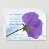 パープルスイートピーリタイアメントパーティの招待状 招待状 (正面)