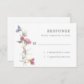 パープルスイートピー結婚ズ 出欠カード (正面/裏面)