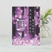 パープルスイート16カラオケナイトパーティの招待状 招待状 (スタンド正面)