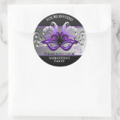 パープルスイート16マスカレードパーティー封筒用シール ラウンドシール (バッグ)