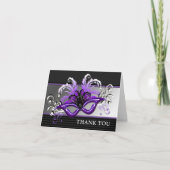 パープルスイート16仮装舞踏会ありがとう ノートカード (正面)