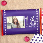 パープルスイート16誕生日カスタムキャンディバーラッパ チラシ