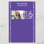 パープルスイート16誕生日カスタムキャンディバーラッパ チラシ (正面)