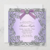 パープルスウィート16バースデーパーティー 招待状 (裏面)