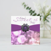 パープルスウィート16バースデーパーティー 招待状 (スタンド正面)