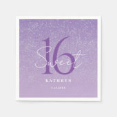 パープルスウィート16名前をカスタムする スタンダードカクテルナプキン (正面)