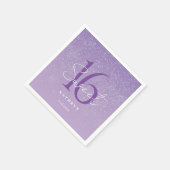 パープルスウィート16名前をカスタムする スタンダードカクテルナプキン (角)