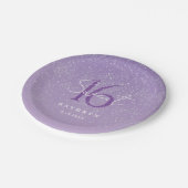 パープルスウィート16名前をカスタムする ペーパープレート (アングル)