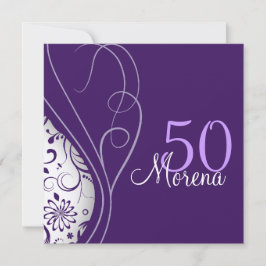 パープルスエレガントクエア招待状 招待状