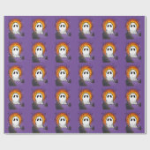 パープルスカイオレンジムーン幽霊イン墓地 ラッピングペーパー (フラット)