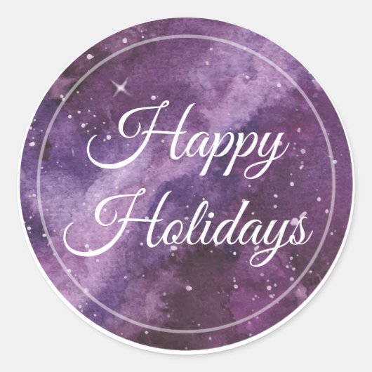 パープルスカイホリデイ封筒用シール/ステッカー ラウンドシール (正面)