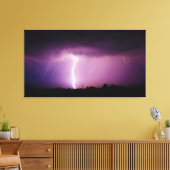 パープルスカイ稲妻ストーム キャンバスプリント (インサイチュ (リビング))