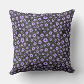 パープルスカルとヒマワリデザイン11 クッション (裏面)