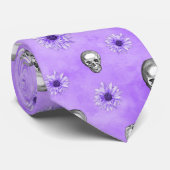 パープルスカルとヒマワリデザイン4 ネクタイ (ロール)
