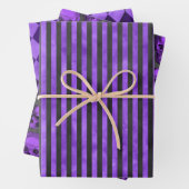 パープルスカルとヒマワリデザイン5 ラッピングペーパーシート (インサイチュ)