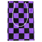 パープルスカルとヒマワリデザイン8 ミディアムペーパーバッグ (正面)