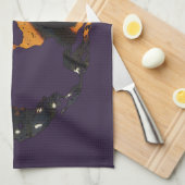 パープルスカルウイングオブバターフリス キッチンタオル (四つ折り)