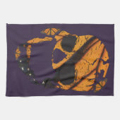 パープルスカルウイングオブバターフリス キッチンタオル (横)