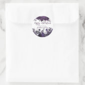 パープルスカルハローウィンパーティサンキュー ラウンドシール (バッグ)