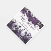 パープルスカルハローウィンパーティ スタンダードランチョンナプキン (角)