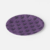 パープルスカルハローウィンパーティ ペーパープレート (アングル)