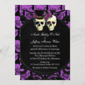 パープルスカル新郎新婦結婚式招待状 招待状 (正面/裏面)