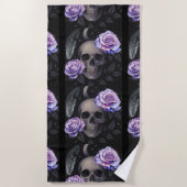 パープルスカル ビーチタオル (正面)