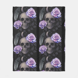 パープルスカル フリースブランケット
