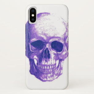 パープルスカル iPhone X ケース